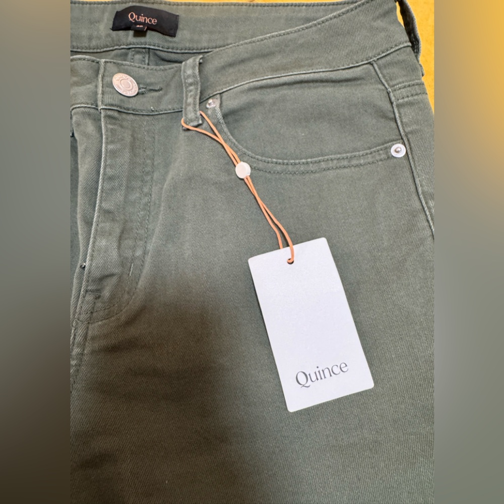 Quince  Bella High-Rise , wide leg crop Jeans in Olive